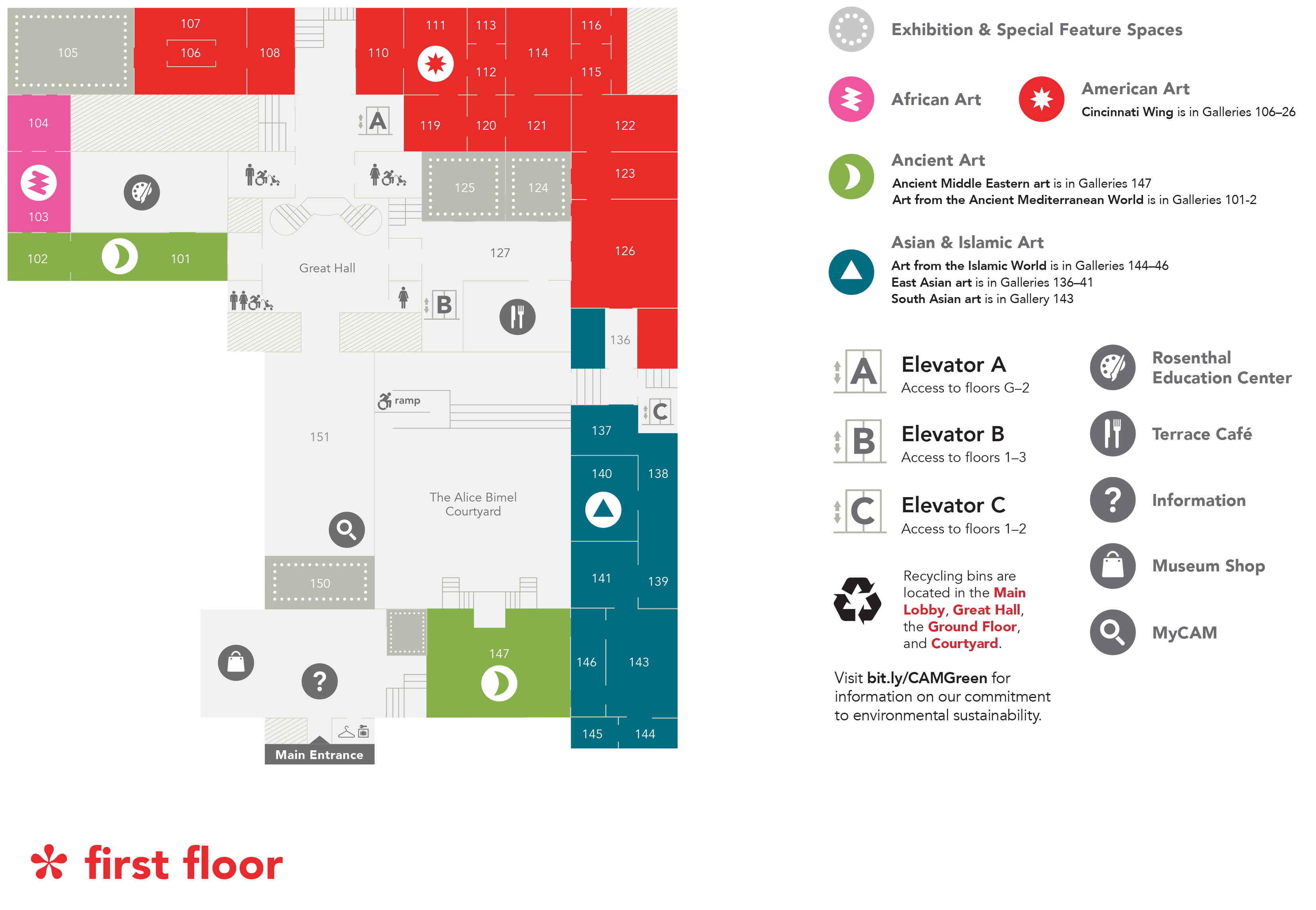 A map of the first floor